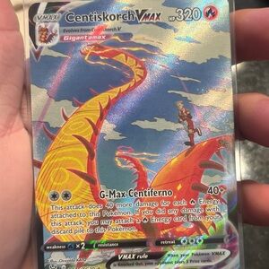 Pokemon VMAX Centiskorch Trading Card - Red and Yellow